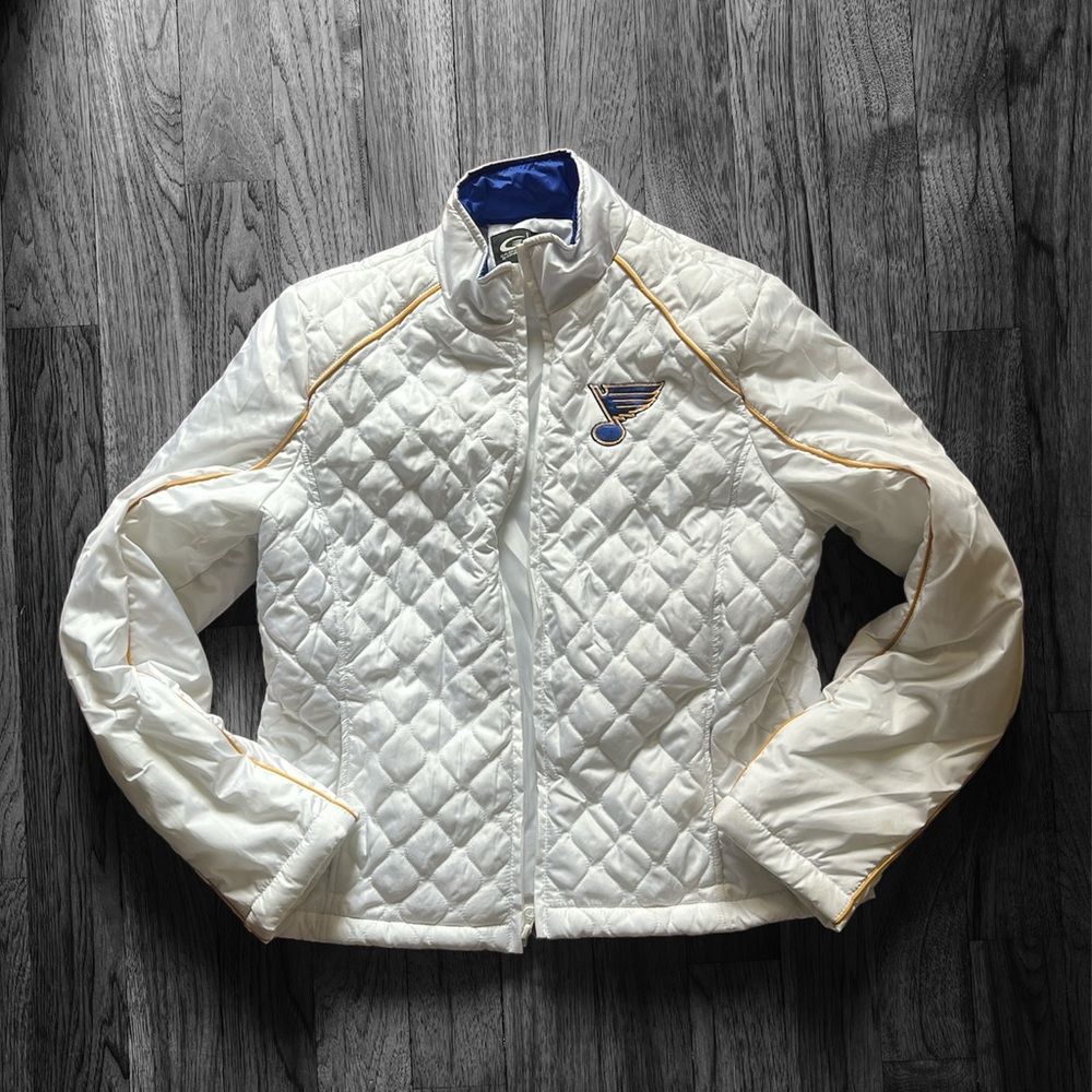 NEW St. Louis Blues Hockey Embroidered Quilted Full Zip Jacket